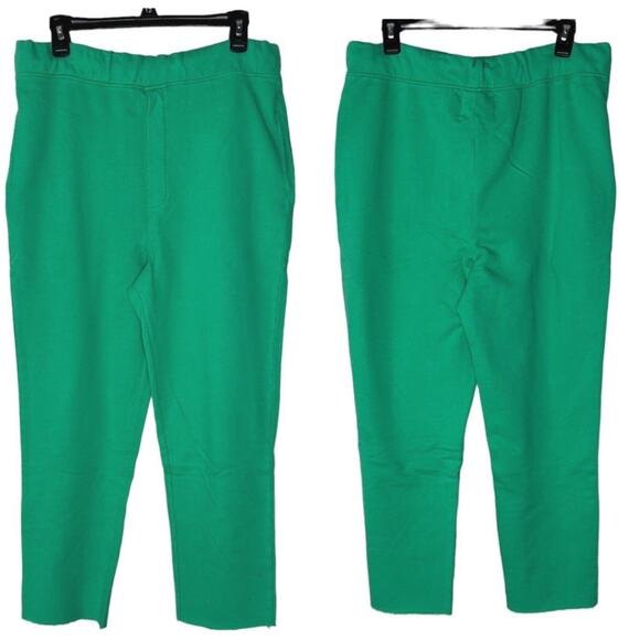 Sandrine Rose Green Oversized Cropped Sweatpants Side Pocket Women XS NWT - Picture 1 of 11